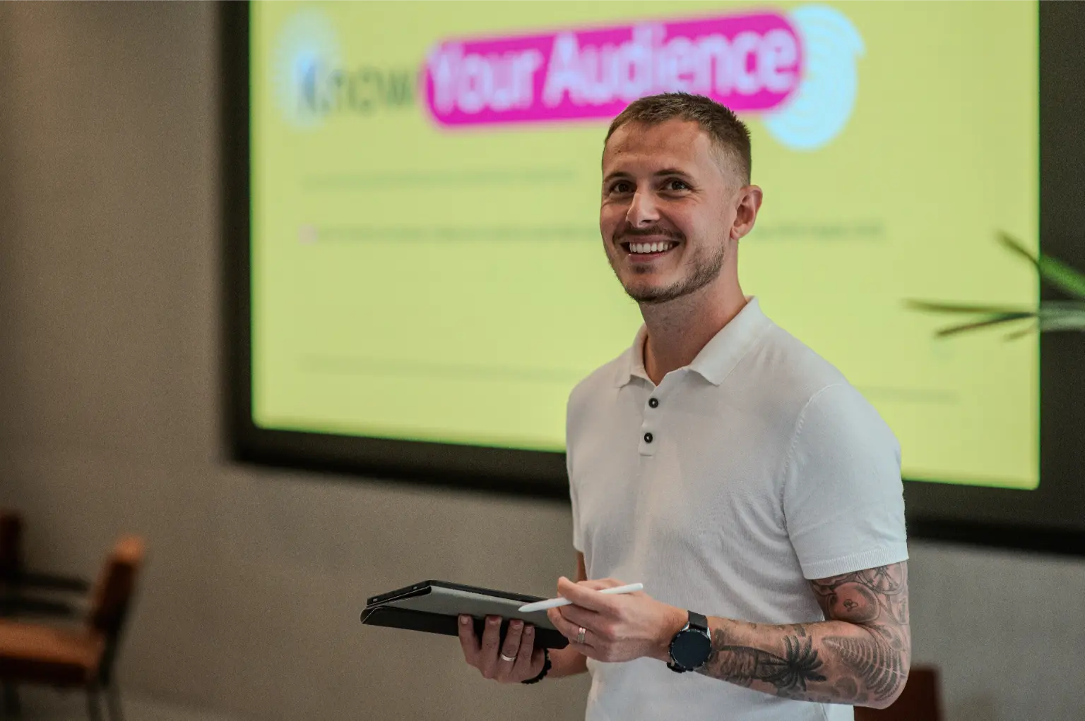 Dan Buckley presenting to a group